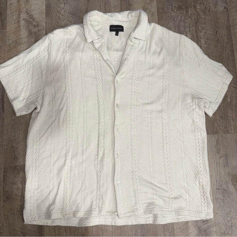 Men's Cream Short Sleeve  Shirt